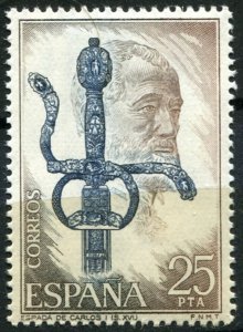 Spain Sc#1878d MNH, 25p sep & bluish blk, Stamp Exhibition ESPAÑA 75, Madrid...