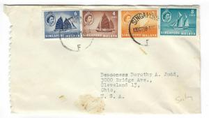 1958 Singapore Malaya To USA Cover - Sailing - (QQ103)