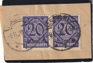 Germany   #     OL12    used two stamps on paper