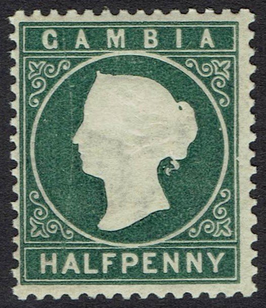 GAMBIA 1886 QV CAMEO ½D WMK CROWN TO RIGHT OF CA MNH **