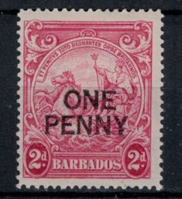 Barbados 1947 SG264 - Colonial Seal - 1d OP on 2d - MH