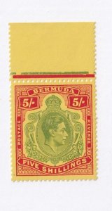 BERMUDA # 126 VF-MNH KGV1 5sh KEY ISSUE WITH COLOURED TAB