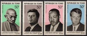 TCHAD 1969 Gandhi , Kennedy etc set MNH....................................14153