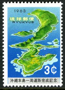 Ryukyu 109, MNH. Round Road on Okinawa. Map, 1963