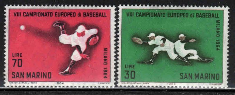 San Marino # 604-05 ~ Cplt Set of 2 ~ Baseball ~ Unused, LHM