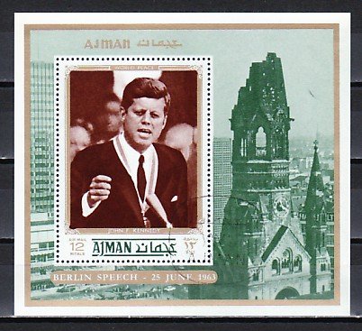 Ajman, Mi cat. 1253, BL388 A. President Kennedy s/sheet. Canceled. ^