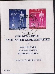 DDR,Sc.#237a used souvenir sheet,  Liberation from fascism