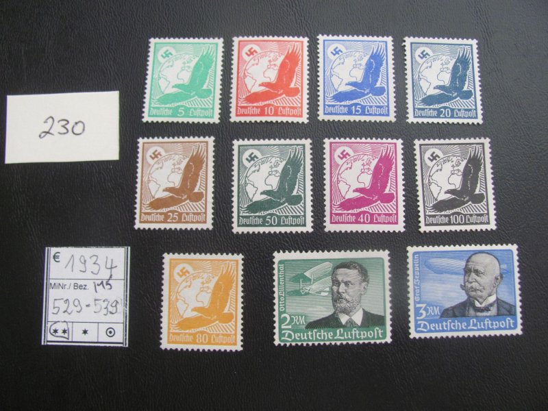 Germany 1934 MNH  SC C46-C56 SET VF/XF 750 EUROS (230)