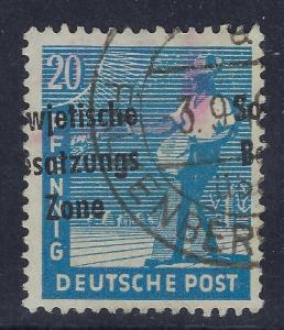 1948 Germany DDR Scott # 10N8 Error Variation On Overprint (V80)