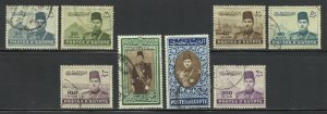 Egypt Scott 234-40 Used H - 1939-46 King Farouk Issue - SCV $13.00
