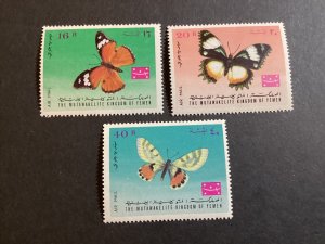 ICOLLECTZONE Yemen M: 448A-450A Butterflies XF NH (1)