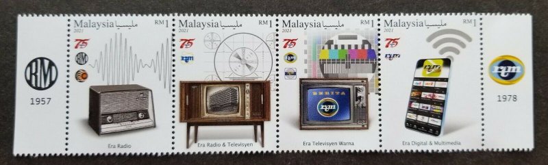 Malaysia RTM 75th Radio Television 2021 Telecommunication Handphones (stamp) MNH