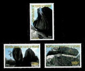 Ivory Coast 1999 - Ahouakro Sites, Archaeology - Set of 3v - Scott 1040-42 - MNH