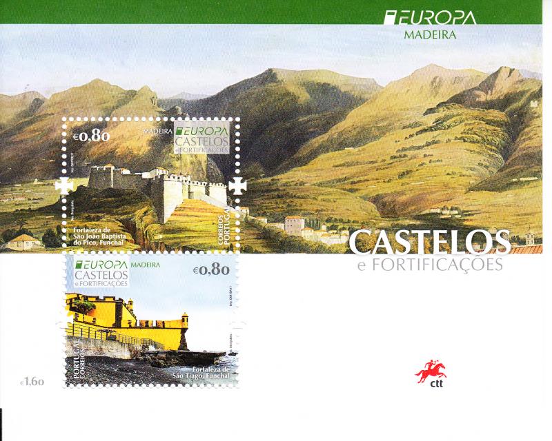2017 Madeira Castles - Europa Issue SS (Scott 355) MNH