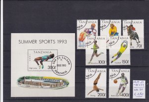 SA19c Tanzania 1993 Summer Sports minisheet + stamps used