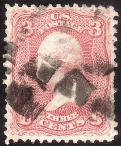 1861, US 3c, Washington, Used, Very nice centered, Sc 65