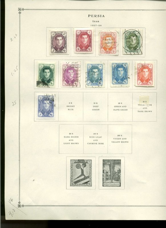 Collection, Iran Part A, 1907/1966 Cat $182 Mint & Used