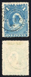 Niger Coast SG46a 1d Dull Blue Perf 14.5-15 Opobo River CDS