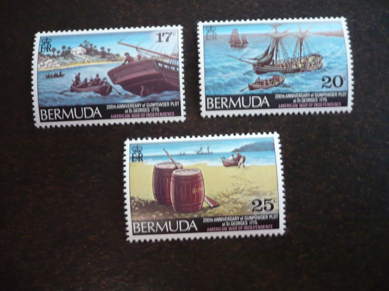 Stamps - Bermuda - Scott# 330-332 - Mint Never Hinged Part Set of 3 Stamps