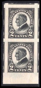 MOMEN: US STAMPS #611 PAIR MINT OG NH PSE GRADED CERT GEM-100 LOT #79291