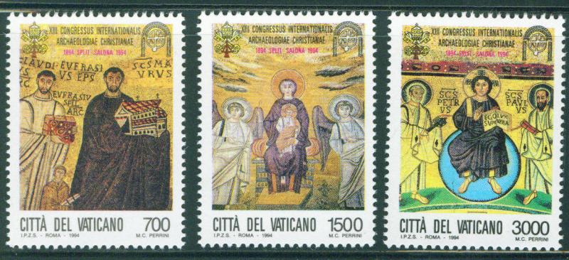 VATICAN Scott 960-2 MNH** 1994 Archeology set 