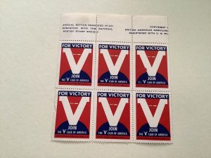 The V Club of America  seals charity stamps Ref 50094