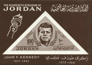Jordan 1964 - JFK, Kennedy, In Memoriam - Imperf Souvenir Sheet - Sc 462a - MNH