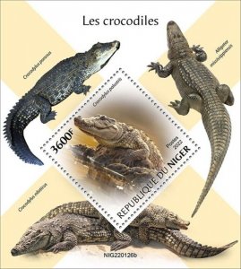 Niger - 2022 Mugger Crocodile - Stamp Souvenir Sheet - NIG220126b