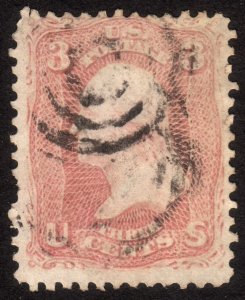 1861, US 3c, Washington, Used, Sc 65