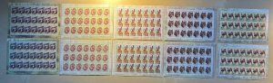 Belarus 2008 Definitives fauna RARE FULL set 10 sheetlets silk and normal papers