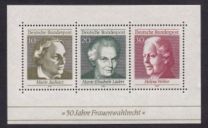 Germany  #1007  MNH  1969    sheet women`s suffrage