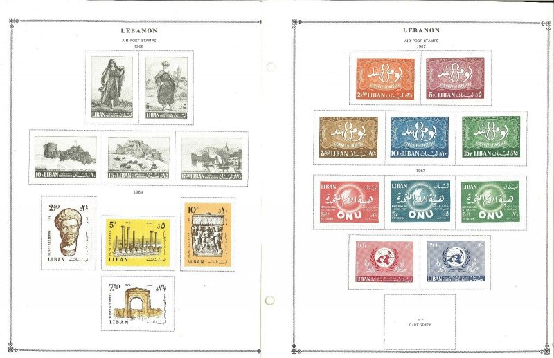 Lebanon 1947-1972 M & U Hinged on Scott International Pages