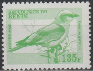 Benin 2000 Mi. H1232 135 F Wildlife Bird Bird Vogel Coracias garrulus MNH** Rare-