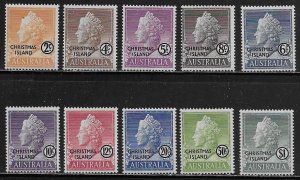 Christmas Island Scott #'s 1 - 10 MH