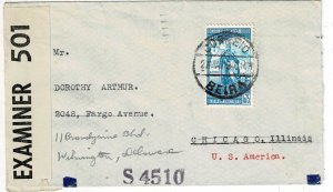 Mozambique Company 1940 Beira cancel on cover to the U.S., censored, Scott 201