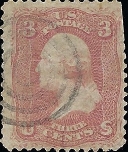 US Scott #64 Used Fine 3 Cent 1861 Pick George Washington Stamp CV 550