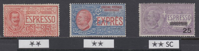 Italy Regno - Investment Collection Vittorio Em. III - cv 2100$ Espressi MNH**