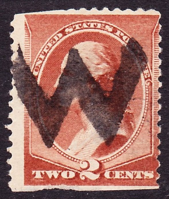 Scott 210, Used, 2c Brown with Bold SOTN W Fancy Cancel, Flts