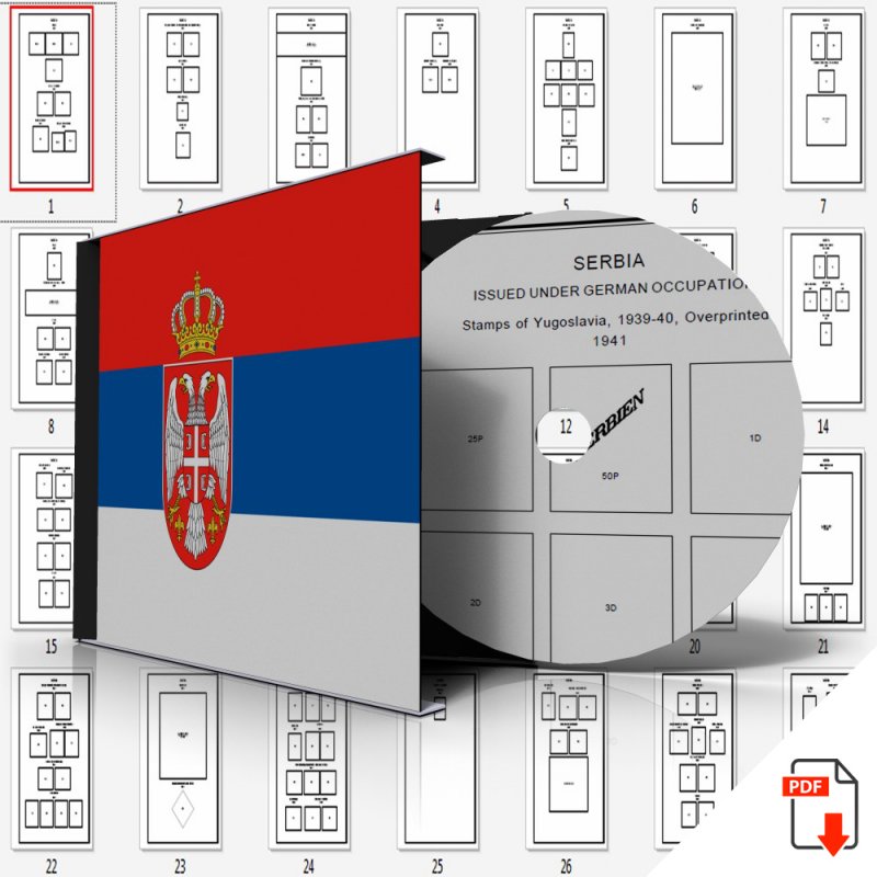 SERBIA STAMP ALBUM PAGES 1866-2011 (101 PDF digital pages)