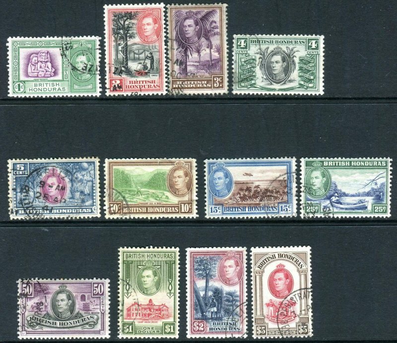 BRITISH HONDURAS-1938-47  A fine used set to $5 Sg 150-161