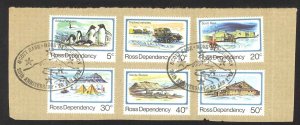 New Zealand Ross Dependency Sc# L15-L20 FD Cancel (a) cover 1982 Scott Base 25th