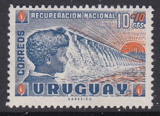 Uruguay #B6 single F-VF Mint NH ** National Recovery, Dam