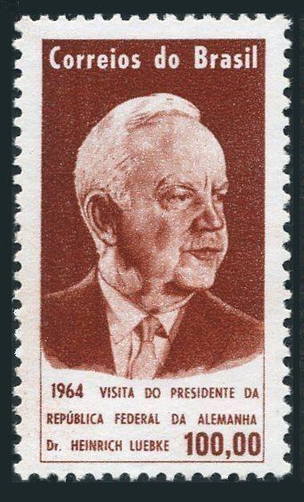 Brazil 979,MNH.Michel 1057. Visit of President Heinrich Lubke of Germany,1964.