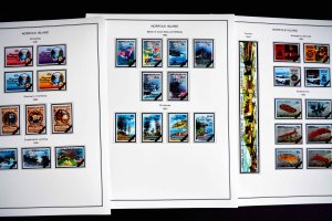 COLOR PRINTED NORFOLK ISLAND 1947-2010 STAMP ALBUM PAGES (129 illustrated pages)