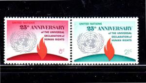 UNITED NATIONS #242-243  1973  HUMAN RIGHTS        MINT VF NH O.G   b