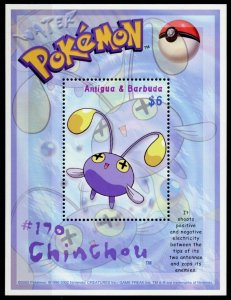 Antigua & Barbuda Pokemon Stamps 2002 MNH #170 Chinchou Nintendo 1v S/S