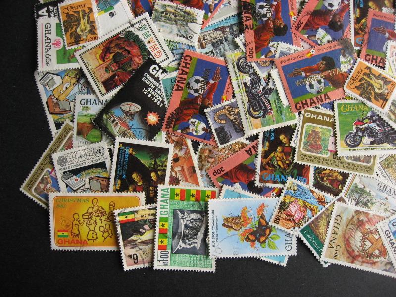 Hoard breakup mixture 100 Ghana/Gold Coast. Duplicates & mixed condition