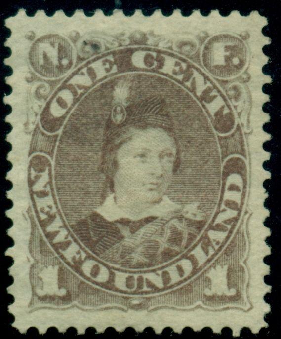 NEWFOUNDLAND #42 1c gray brown, Edward VII, og, hinged, VF, Scott $52.50