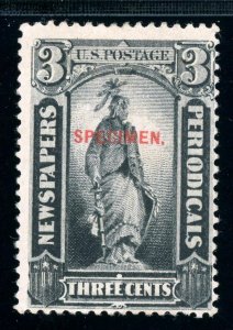 USAstamps Unused FVF US 1875 Periodical Specimen Overprint Scott PR58s NG