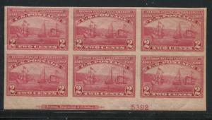 1909 US Stamp #373 2c Mint Never Hinged VF Plate No. 5392 Imprint Block of 6